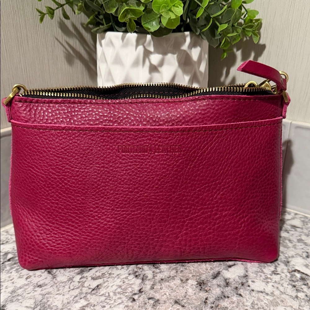 Pink Leather Crossbody Bag